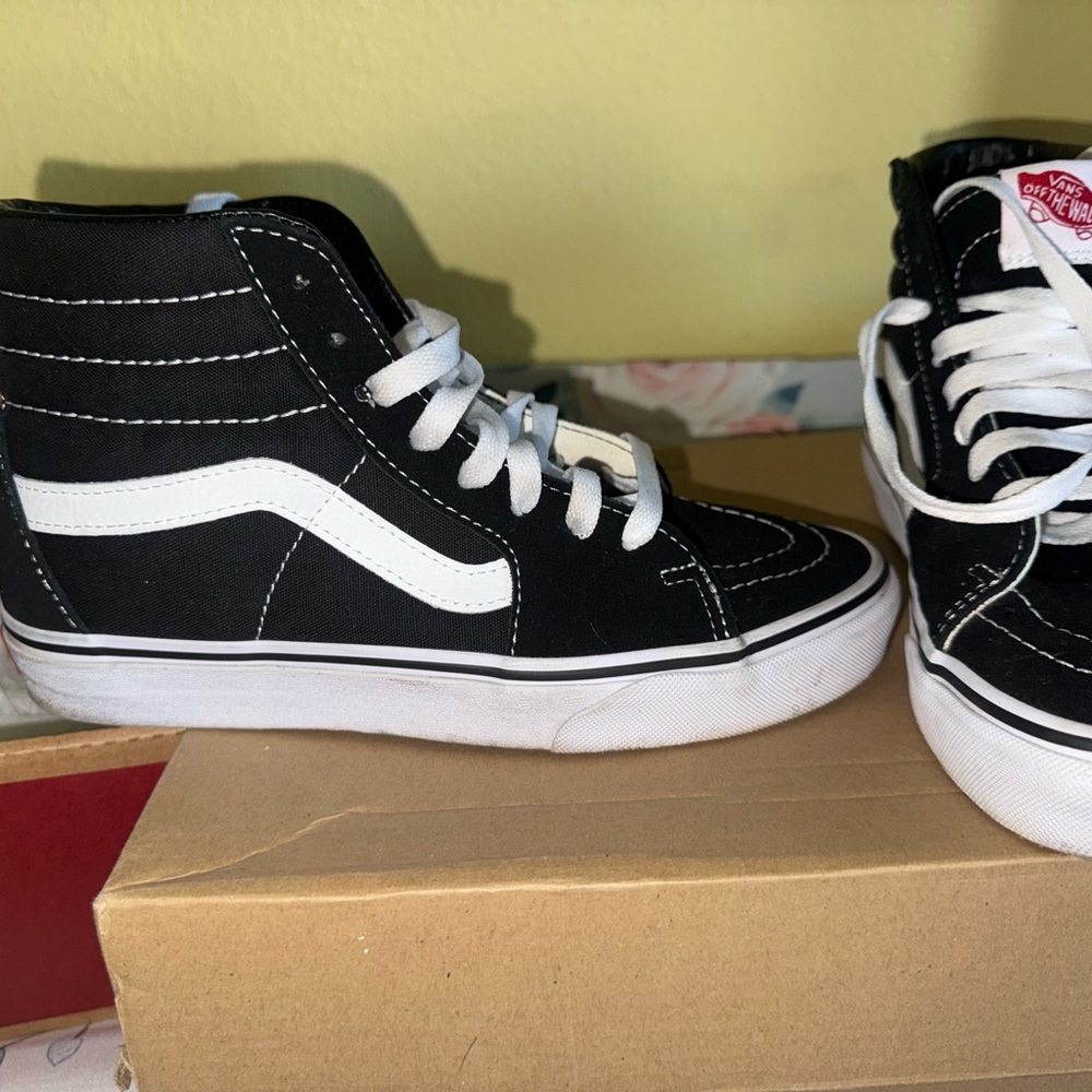 Vans Black and White High-Top Sneakers